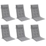 Cojines de silla con respaldo alto 6 uds tela Oxford gris