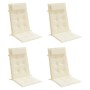 Cojines de silla respaldo alto 4 uds tela Oxford color crema
