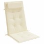 Cojines de silla respaldo alto 4 uds tela Oxford color crema