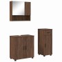 Juego de muebles de baño 3 pcs Marrón roble 61 x 35 x 64 cm