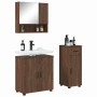 Juego de muebles de baño 3 pcs Marrón roble 61 x 35 x 64 cm