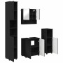 Juego de muebles de baño con puerta 4 pcs Negro 61 x 35 x 64 cm