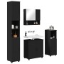 Juego de muebles de baño con puerta 4 pcs Negro 61 x 35 x 64 cm