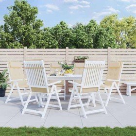 Cojines de silla con respaldo alto 6 uds tela Oxford beige Cojines de silla con respaldo alto 6 uds tela Oxford beige