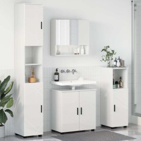 Juego de muebles de baño 4 pcs Blanco brillante 61 x 35 x 64 cm