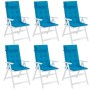 Cojines de silla con respaldo alto 6 uds tela Oxford azul claro
