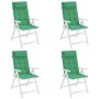 Cojines de silla con respaldo alto 4 uds tela Oxford verde