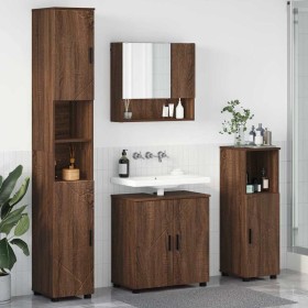 Juego de muebles de baño 4 pcs Marrón roble 61 x 35 x 64 cm