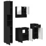 Juego de muebles de baño con cajón 4 pcs Negro 61 x 35 x 64 cm