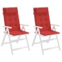 Cojines de silla con respaldo alto 2 uds tela Oxford rojo