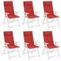 Cojines de silla con respaldo alto 6 uds tela Oxford rojo