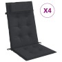 Cojines de silla con respaldo alto 4 uds tela Oxford negro