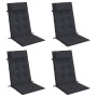 Cojines de silla con respaldo alto 4 uds tela Oxford negro