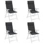 Cojines de silla con respaldo alto 4 uds tela Oxford negro