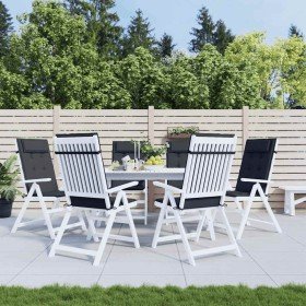 Cojines de silla con respaldo alto 6 uds tela Oxford negro Cojines de silla con respaldo alto 6 uds tela Oxford negro