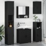 Juego de muebles de baño con puerta 5 pcs Negro 61 x 35 x 64 cm