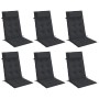 Cojines de silla con respaldo alto 6 uds tela Oxford negro