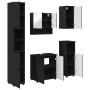 Juego de muebles de baño con puerta 5 pcs Negro 61 x 35 x 64 cm