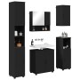Juego de muebles de baño con puerta 5 pcs Negro 61 x 35 x 64 cm