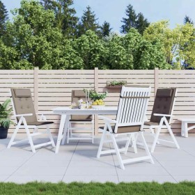 Cojines de silla con respaldo alto 4 uds tela Oxford gris taupe Cojines de silla con respaldo alto 4 uds tela Oxford gris taupe