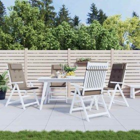 Cojines de silla con respaldo alto 4 uds tela Oxford gris taupe Cojines de silla con respaldo alto 4 uds tela Oxford gris taupe