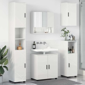 Juego de muebles de baño 5 pcs Blanco brillante 61 x 35 x 64 cm