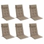 Cojines de silla con respaldo alto 6 uds tela Oxford gris taupe