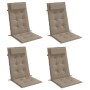 Cojines de silla con respaldo alto 4 uds tela Oxford gris taupe