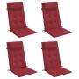 Cojines de silla con respaldo alto 4 uds tela Oxford rojo tinto