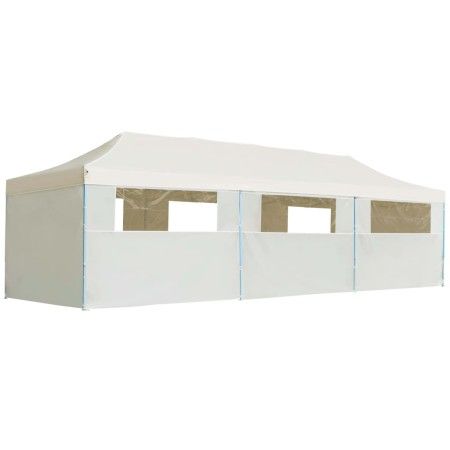 Carpa plegable Pop-up con 8 paredes laterales 3x9 m crema