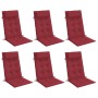 Cojines de silla con respaldo alto 6 uds tela Oxford rojo tinto