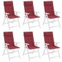 Cojines de silla con respaldo alto 6 uds tela Oxford rojo tinto