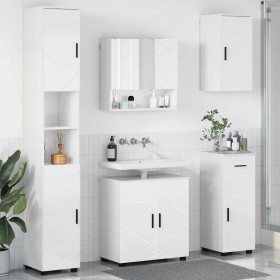 Juego de muebles de baño 5 pcs Blanco brillante 61 x 35 x 64 cm