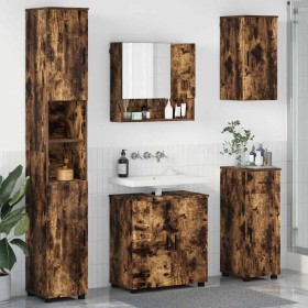 Juego de muebles de baño 5 pcs Roble ahumado 61 x 35 x 64 cm