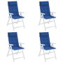 Cojines de silla con respaldo alto 4 uds tela Oxford azul klein