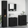 Juego de muebles de baño con puerta 4 pcs Negro 61 x 35 x 64 cm