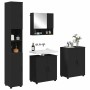 Juego de muebles de baño con puerta 4 pcs Negro 61 x 35 x 64 cm
