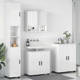 Juego de muebles de baño 4 pcs Blanco brillante 61 x 35 x 64 cm
