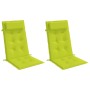Cojines de silla respaldo alto 2 uds tela Oxford verde brillo