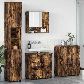 Juego de muebles de baño 4 pcs Roble ahumado 61 x 35 x 64 cm