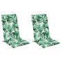Cojines silla respaldo alto 2 uds tela Oxford estampado hojas