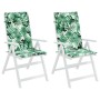 Cojines silla respaldo alto 2 uds tela Oxford estampado hojas