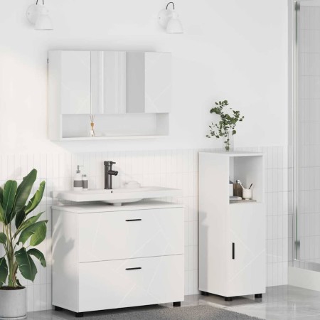 Juego de muebles de baño 3 pcs Blanco 76.5 x 35 x 64 cm