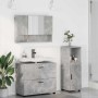 Juego de muebles de baño 3 pcs Gris hormigón 76.5 x 35 x 64 cm