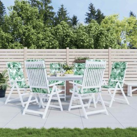 Cojines silla respaldo alto 6 uds tela Oxford estampado hojas Cojines silla respaldo alto 6 uds tela Oxford estampado hojas