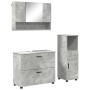 Juego de muebles de baño 3 pcs Gris hormigón 76.5 x 35 x 64 cm