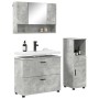 Juego de muebles de baño 3 pcs Gris hormigón 76.5 x 35 x 64 cm