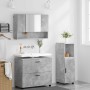 Juego de muebles de baño 3 pcs Gris hormigón 76.5 x 35 x 64 cm