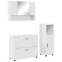 Juego de muebles de baño con cajón 3 pcs Blanco brillante