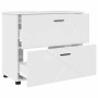 Juego de muebles de baño con cajón 3 pcs Blanco brillante